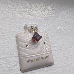 Silver Garnet Necklace Pendant For Sale
